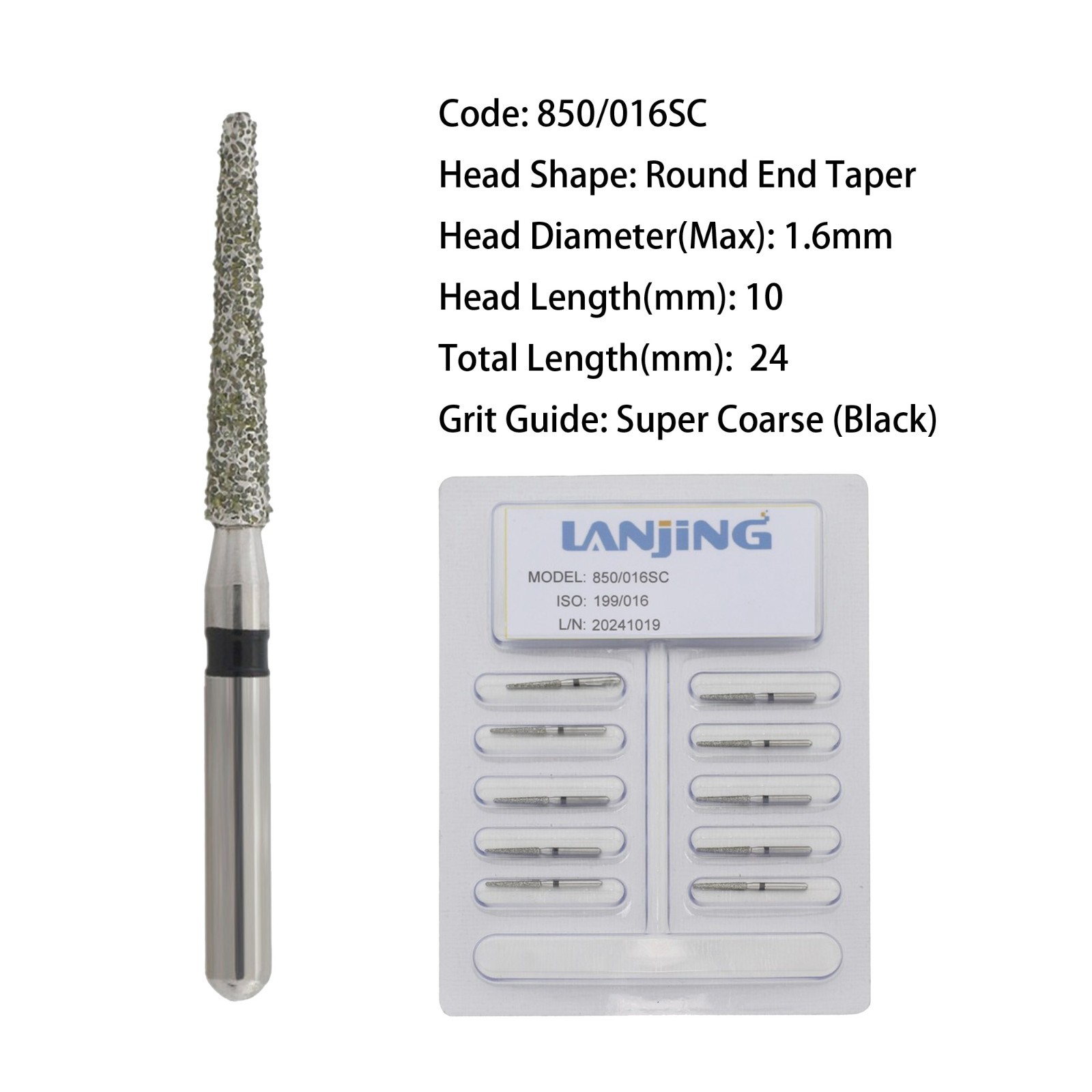 Dental Diamond Burs FG Surgical Long Round Taper High Speed Bur 850 856 Pear 330