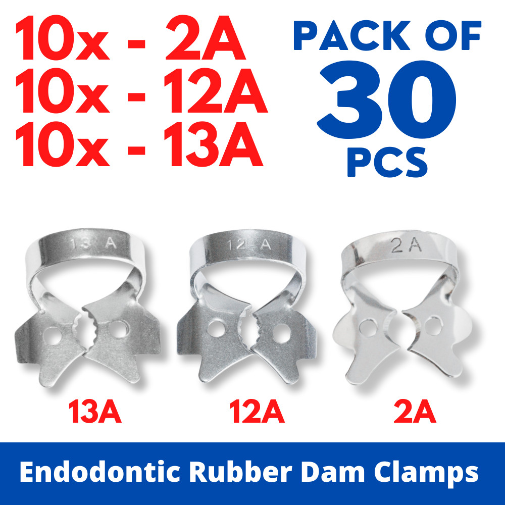 30pc Rubber Dam Clamps Kit #2A #12A #13A Brinker Endo Molar Premolar USA STOCK