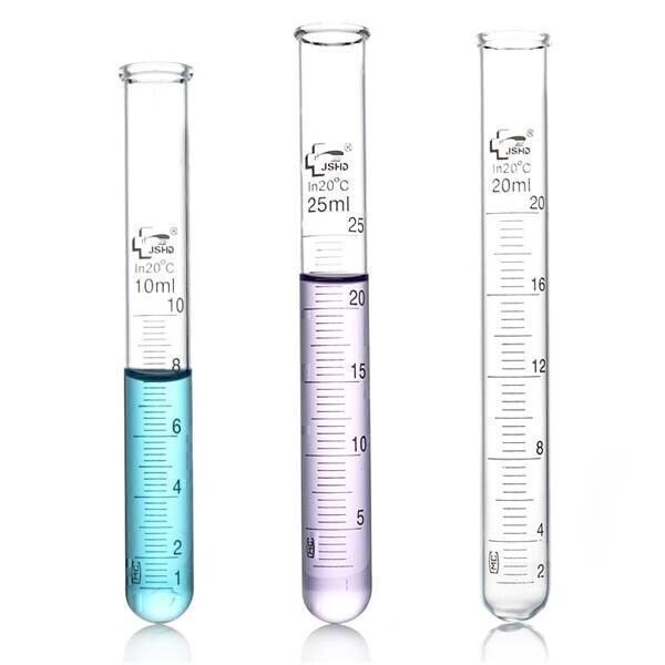 Physical laboratory test tube Borosilicate Glassware 3-10pcs organic 5-100ml