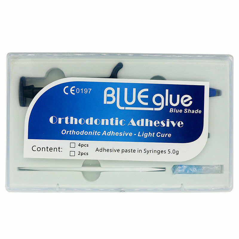CE Dental Orthodontic Adhesive Curing Light Adhesive paste in syinges blue glue