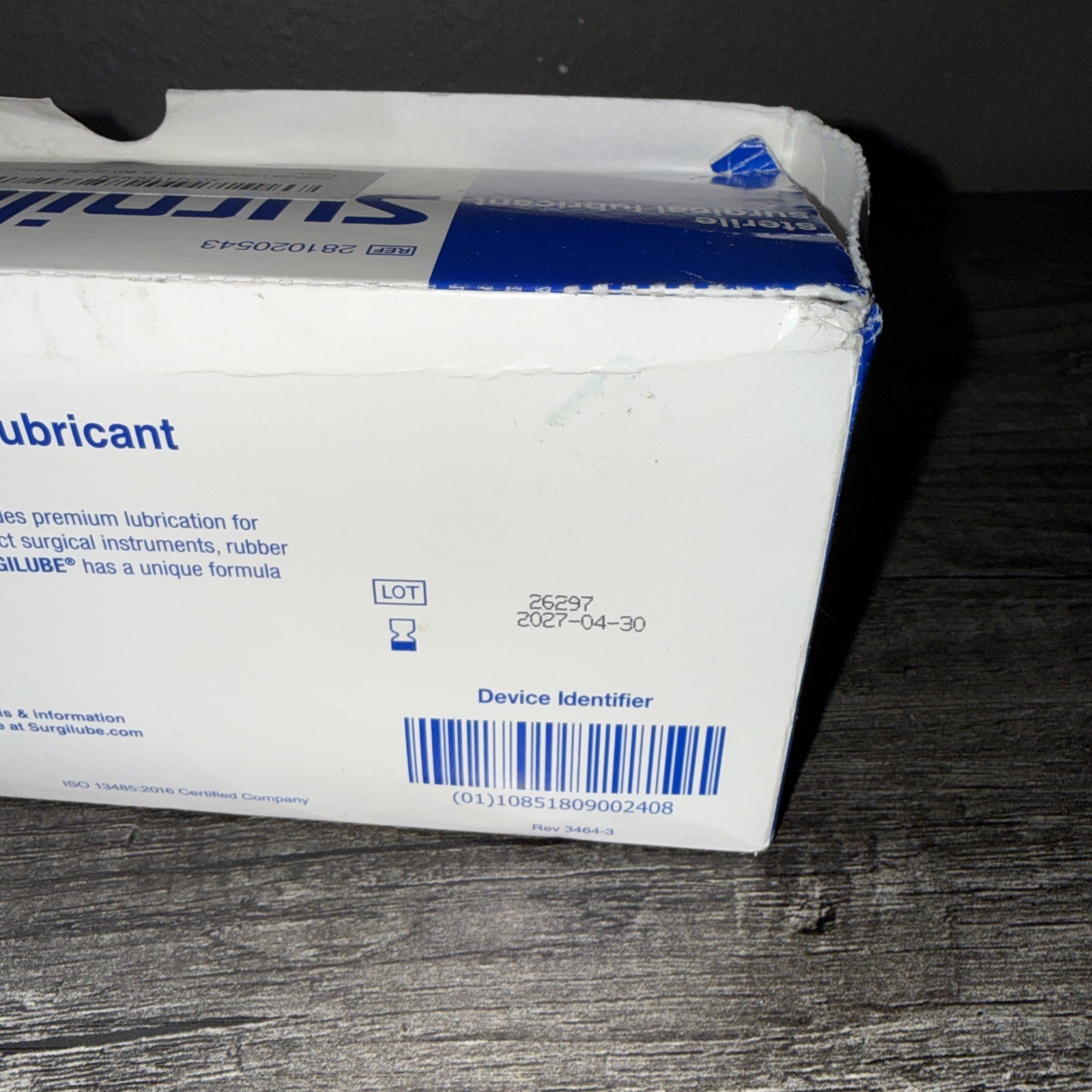 Surgilube Surgical Lubricant Sterile Bacteriostatic Jelly Foil Pac 3g 144 Count