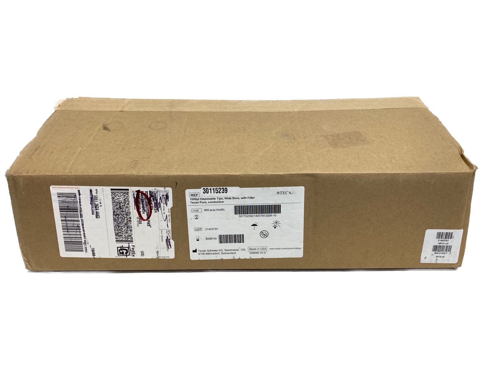 (960) TECAN 1000uL Pure Filtered Conductive Hanging Pipette Tips Wide-Bore 10×96