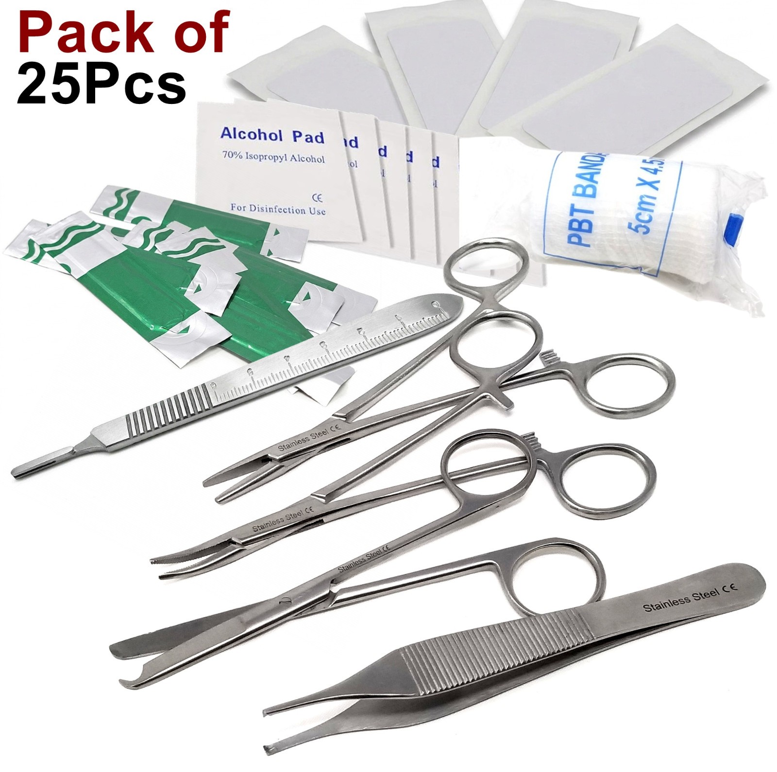 20 pcs Basic Suture Practice Kit First Aid Set Emergency Trauma Survival Pack