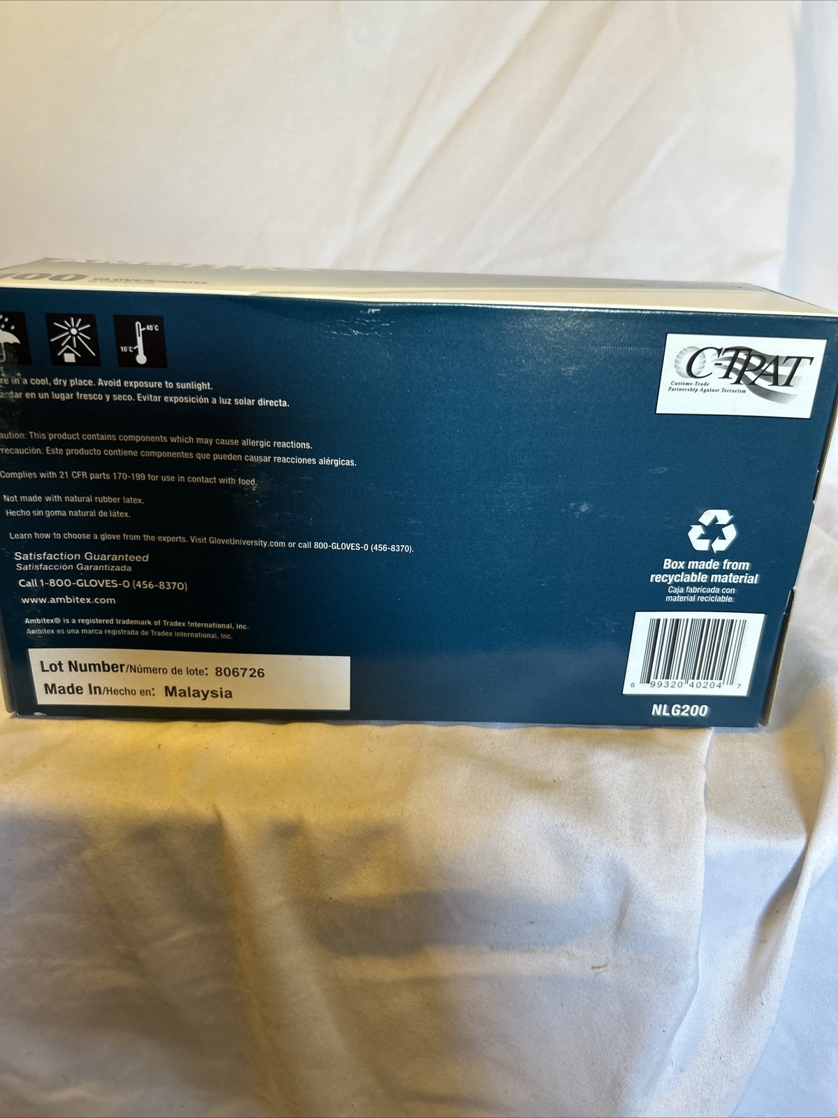 Ambitex NLG400 Nitrile Large Disposable Gloves Box – 100 Pieces