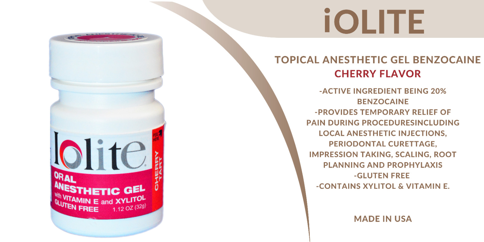 iOLITE Benzocaine 20% Topical Anesthetic Gel ASSORTED FLAVORS!!!-50 Bottles