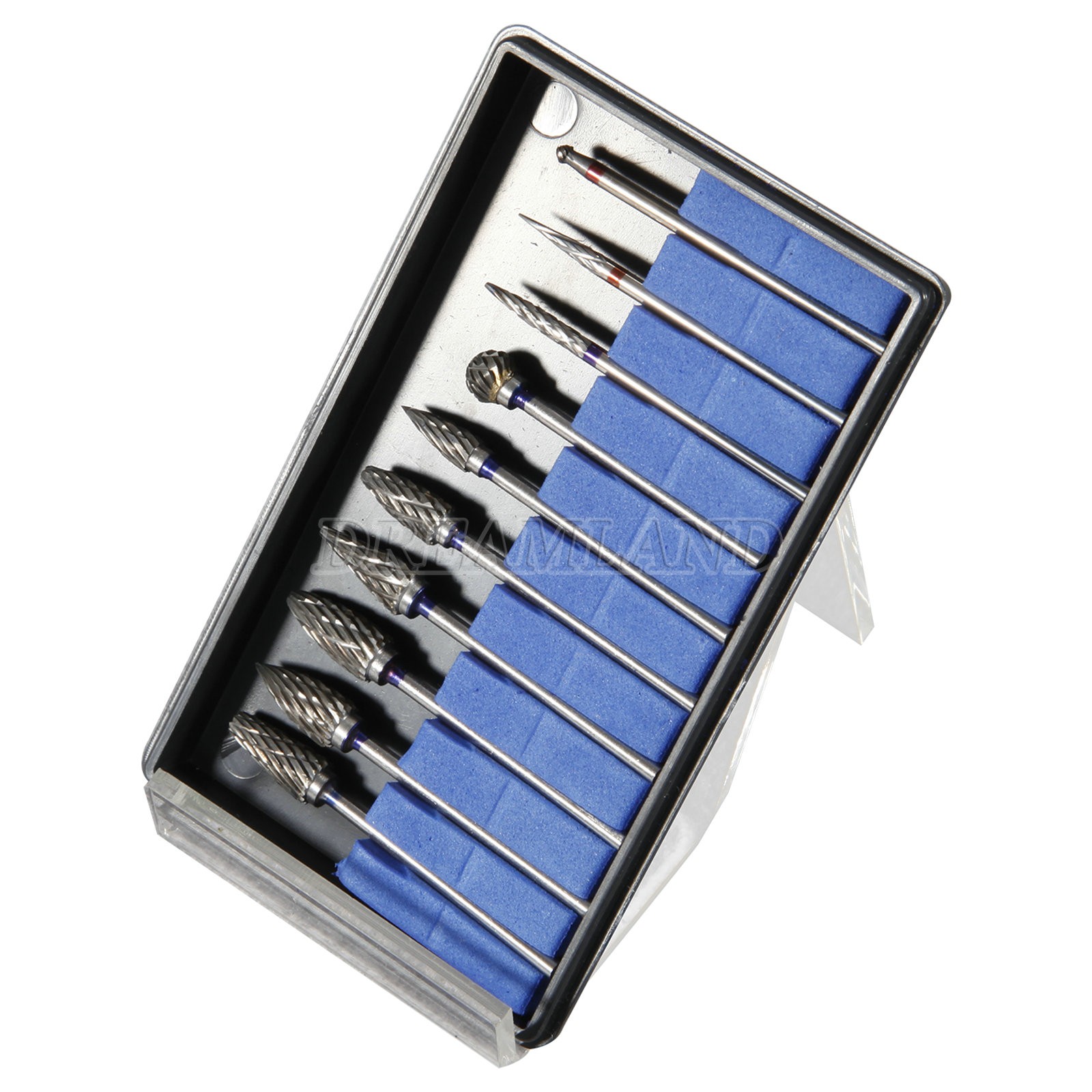 10pcs/1Box Dental Burs Acrylic Polisher Drills Burrs Tungsten Carbide Steel HP