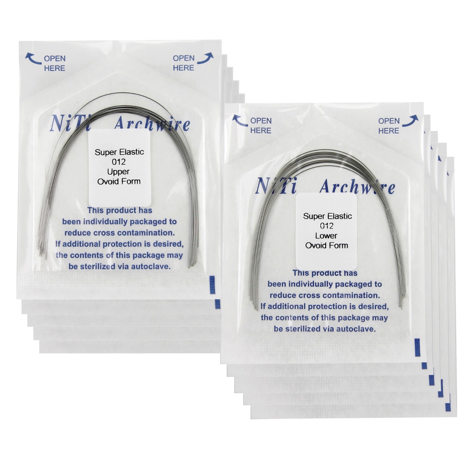 US 100PCS Orthodontic Niti Arch Wire Super Elactic Ovoid Form Round Rectangular