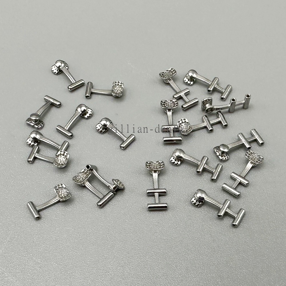 Dental Ortho Lingual Button with Tube Hole Base Tongue Side Buckle Single/Double
