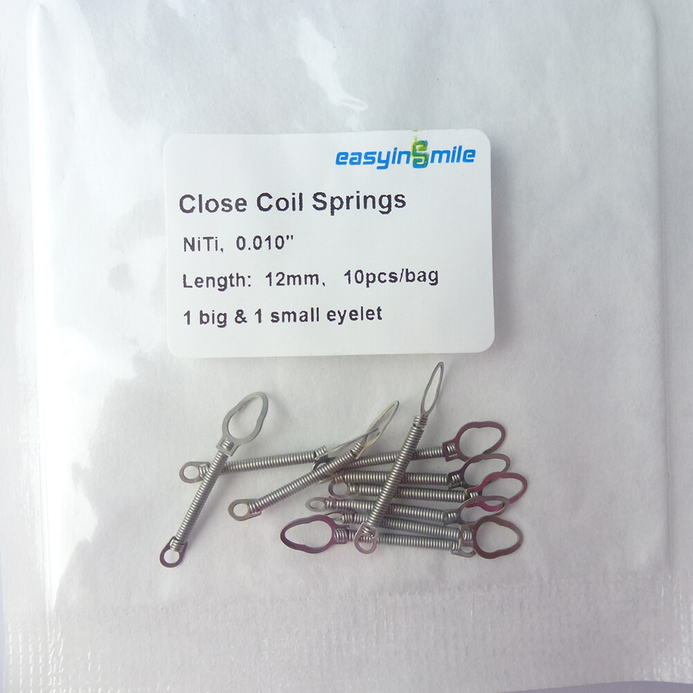 Easyinsmile Dental Orthodontic 10Pcs NITI 010/012 Closed Coil Spring 6/9/12mm