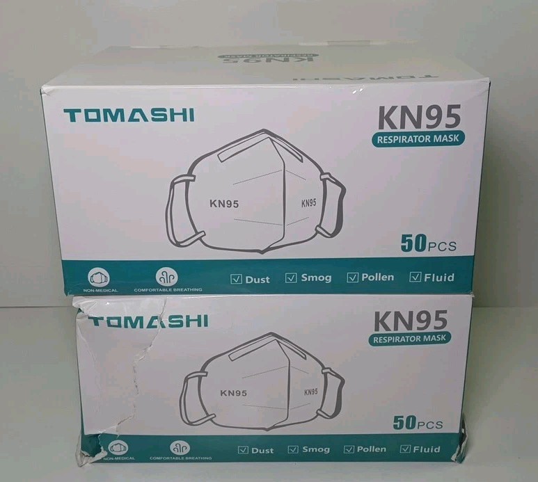 100 Pack KN95 WHITE Face Mask Cover Protection Respirator Masks KN 95 -Brand New
