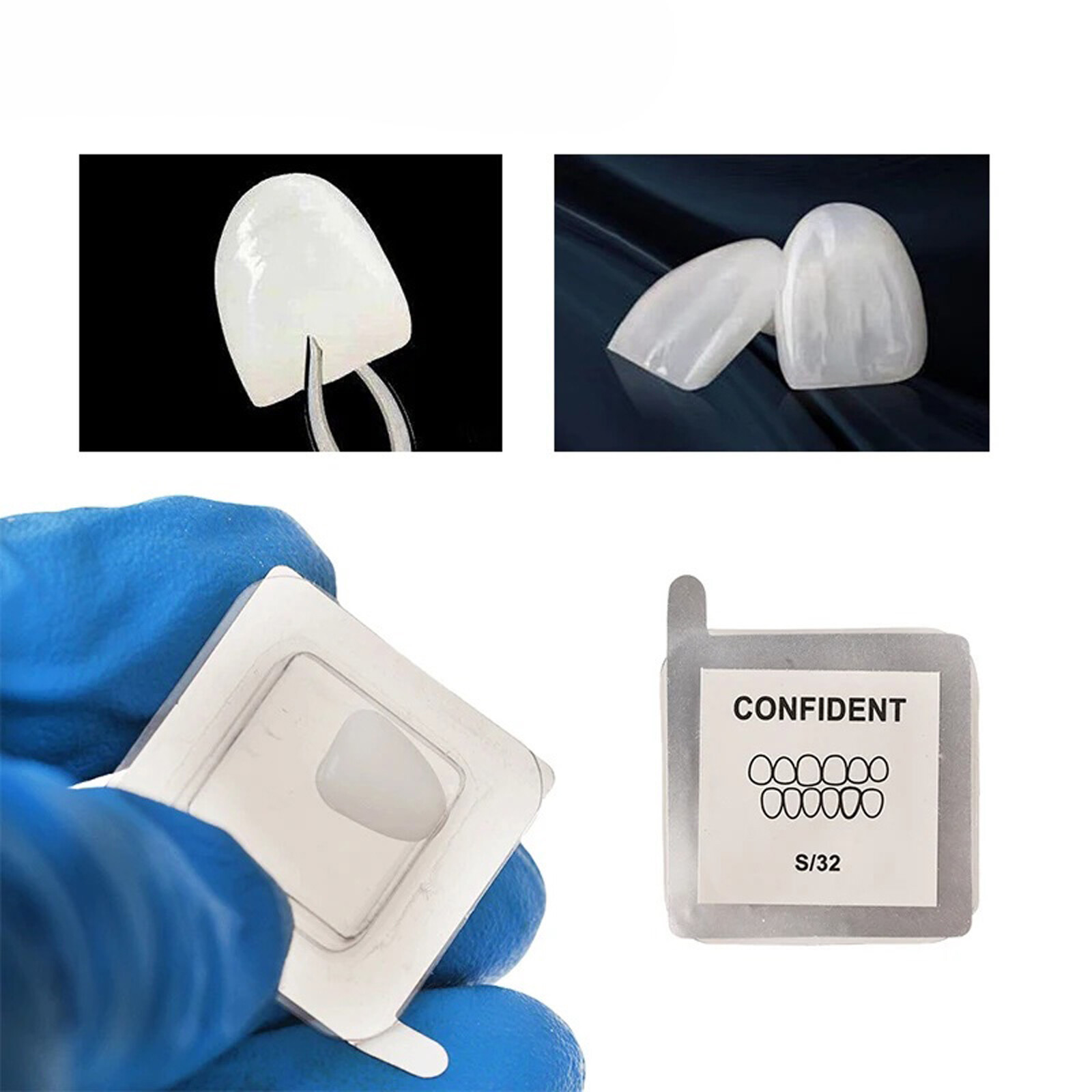 30Size Dental Composite Porcelain Veneers Resin Light Cure Anterior Teeth Veneer