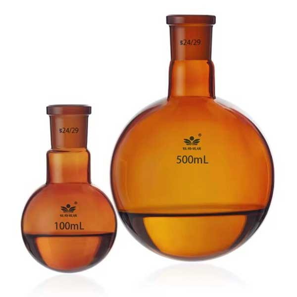 5ml – 1000ml Round Bottom Amber Boiling Flask with 1-4 Standard Necks Labware