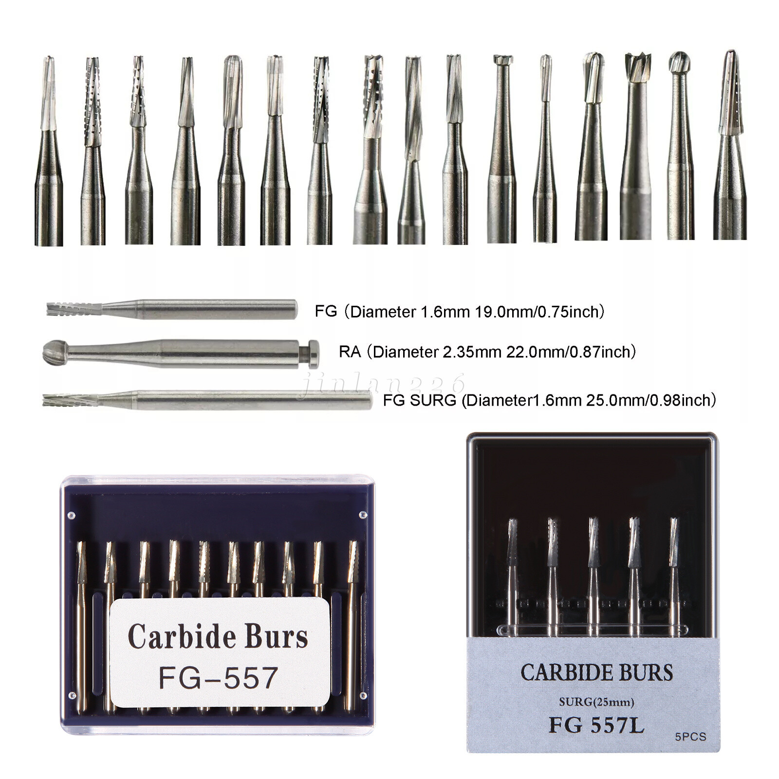 Dental FG Fresas de carburo de tungsteno Fit Alta Velocidad pieza de mano