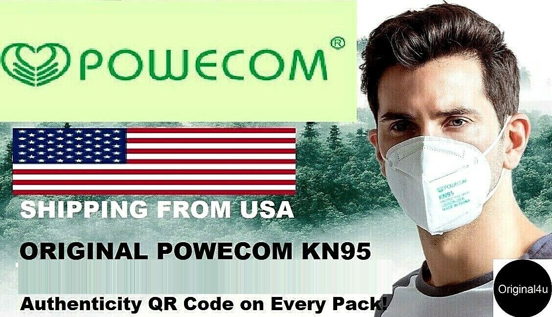 10 PCS Powecom KN95 Protective Face Mask Respirator – Black | White ✅GB2626-2019
