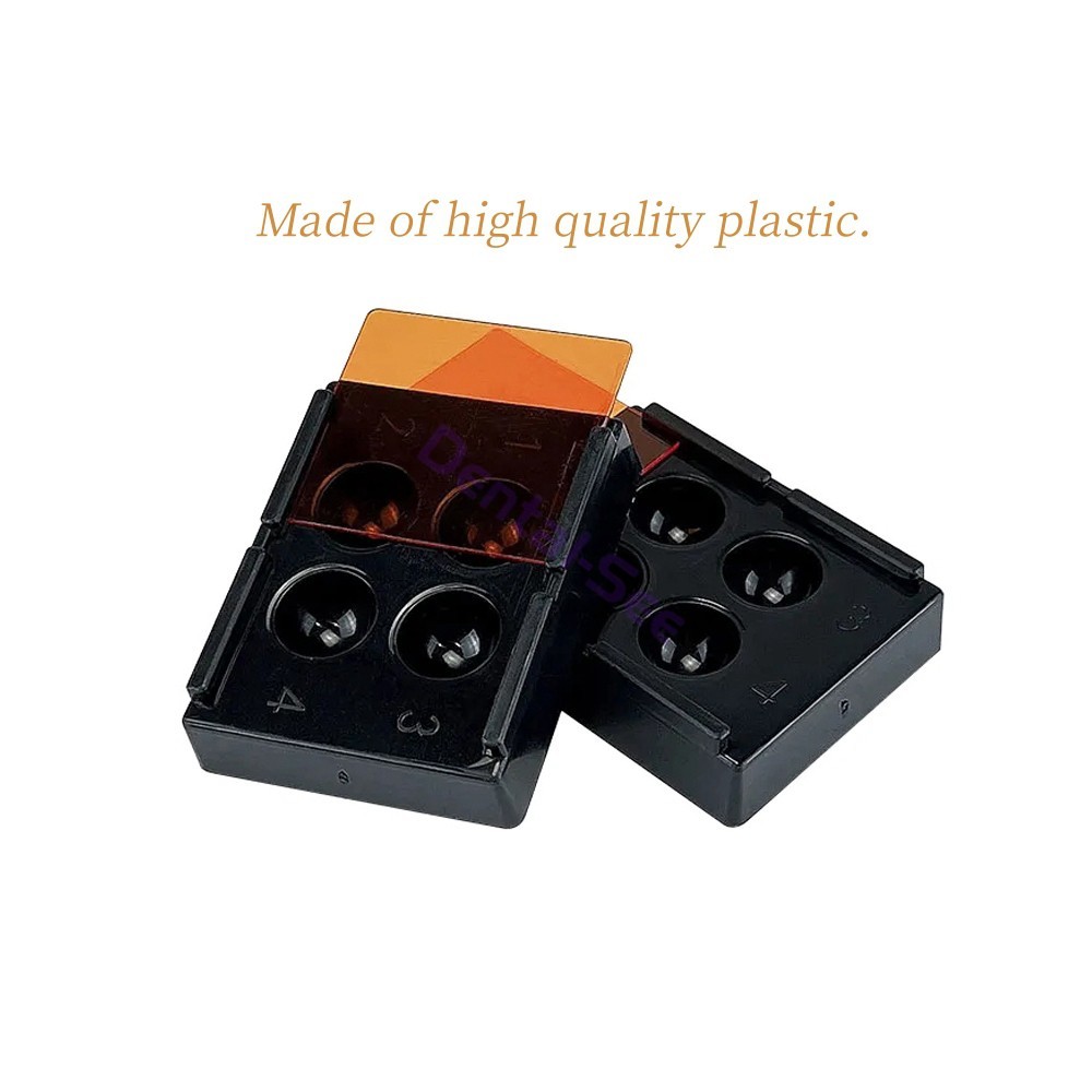 4 Hole Dental Mixing Well with Light Blocking Lid Adhesive Bonding Storage Tray