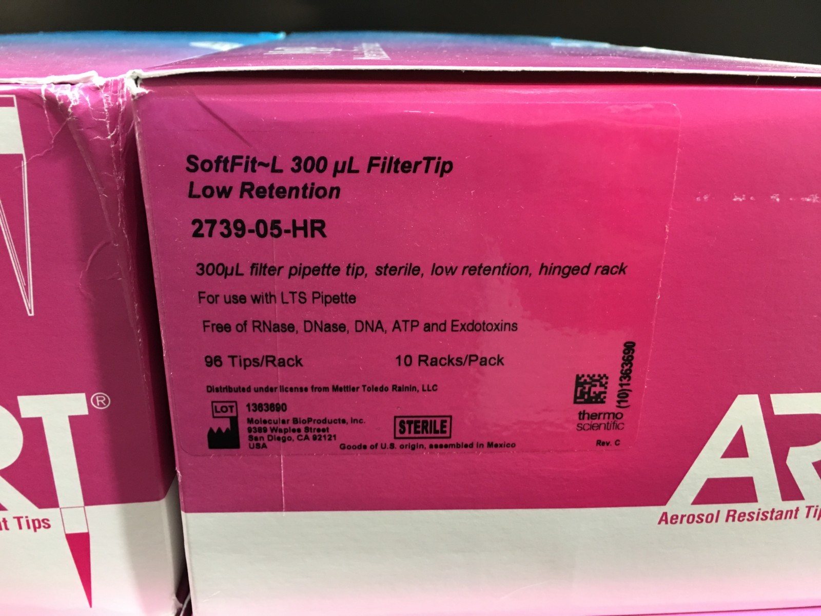Thermo Scientific REF 2739-05-HR SoftFit-L Pipette Tips Filtered 300μL Lot 4 PKS