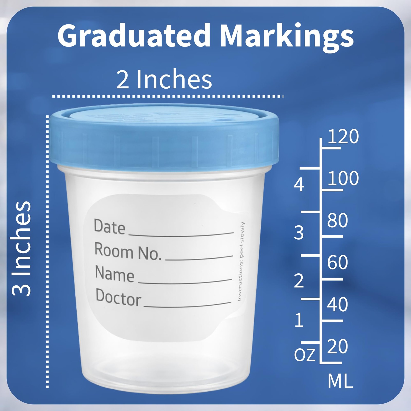 Vakly Sterile Specimen Cups 4 oz [3 Count] – Urine Collection Cups,…