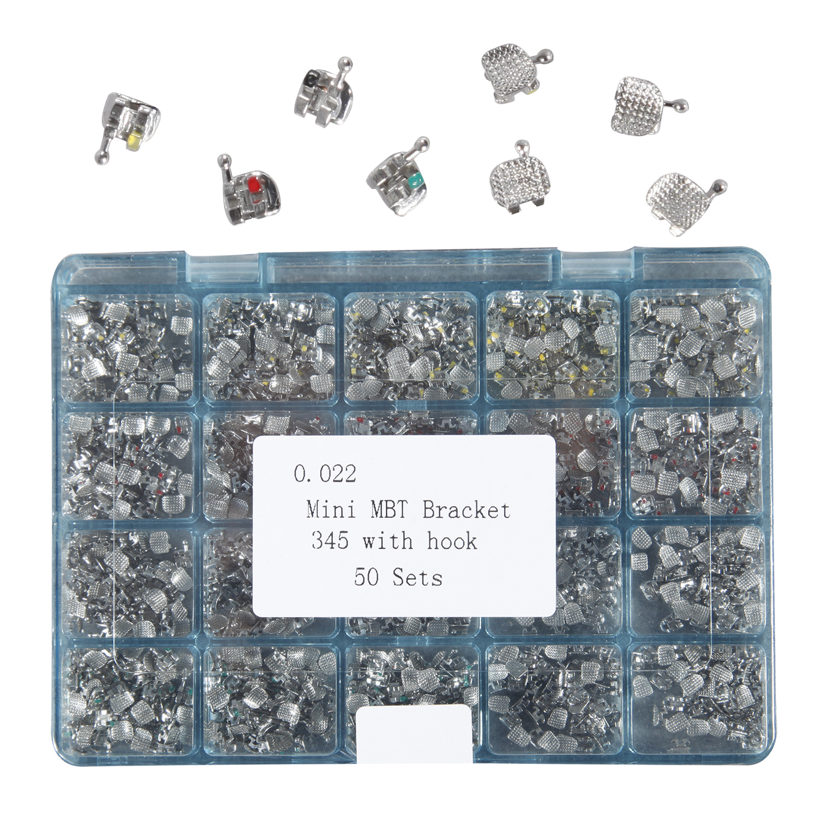4 Box Dental Metal Orthodontics Brackets Brace MINI MBT.022 345 Hooks 50 Set/box