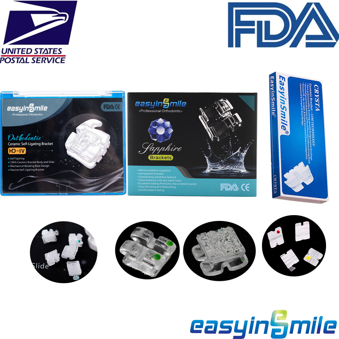 Dental Orthodoncia Ceramic Brackets Self ligating Monocrystalline Sapphire Brace
