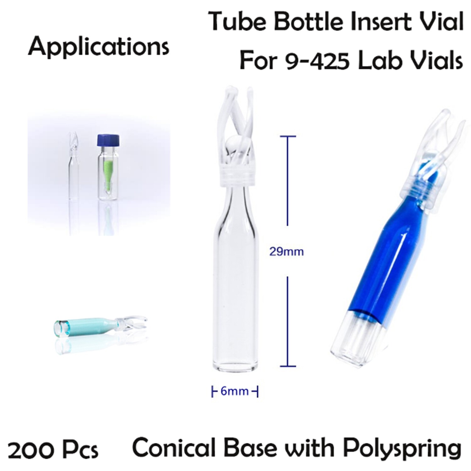 1000PCS 2ml Clear/Amber Vials+Screw Caps PTFE w/Writing Area+250uL Vials Inserts