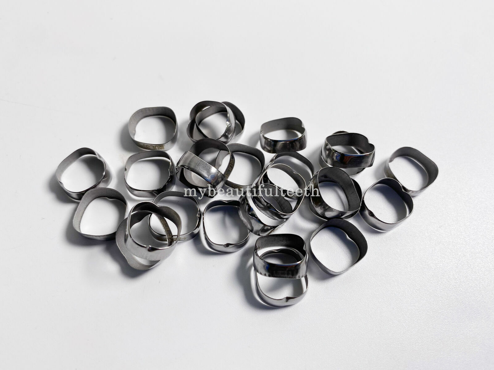 200Pcs Dental 1st Molar Plain Band Clean Molar Bands Orthodontic Medium 35to39.5