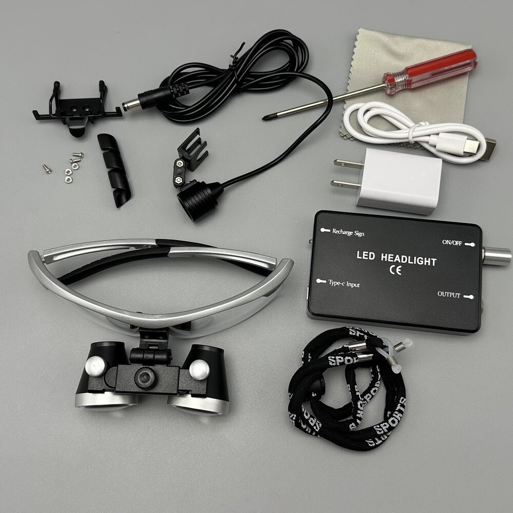 3.5X-420 Dental Binocular Loups Clip-on Magnifying Loupe for Glasses US/EU Plug