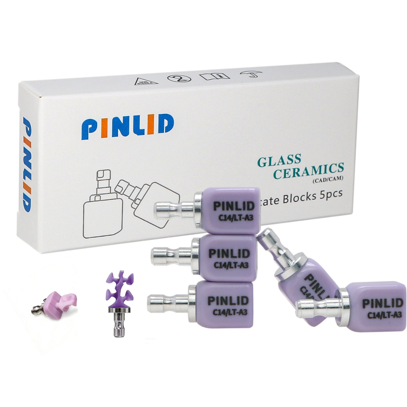 US Dental Emax Lithium Disilicate Glass Ceramic Blocks C14 LT CEREC CAD/CAM