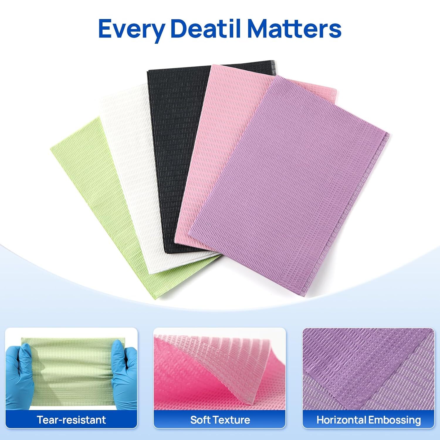 500pcs/case JMU Disposable Dental Bibs 3 Ply Medical Tattoo Towels Bibs 13″X18″