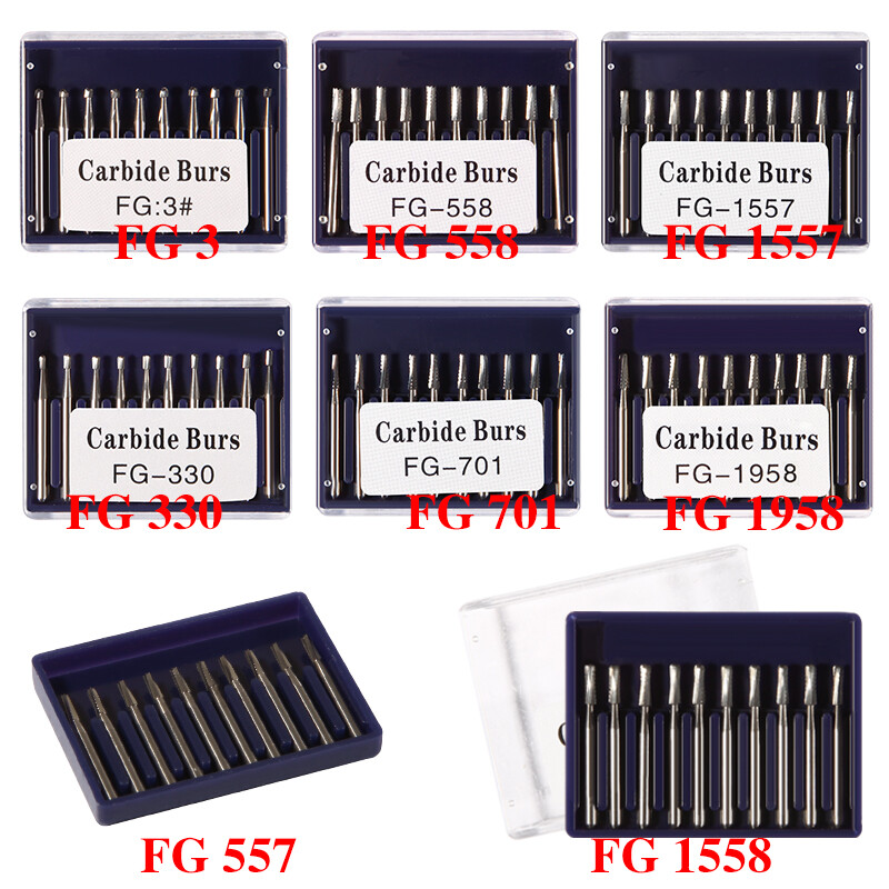 Dental Carbide Tungsten Steel Burs Crown Metal Cutting Drill Break Drills Bur