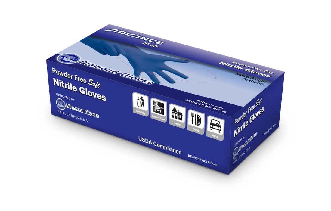 Blue Nitrile Exam Gloves 4.0-4.5 Mil Powder Free Latex Free Disposable 100 Count