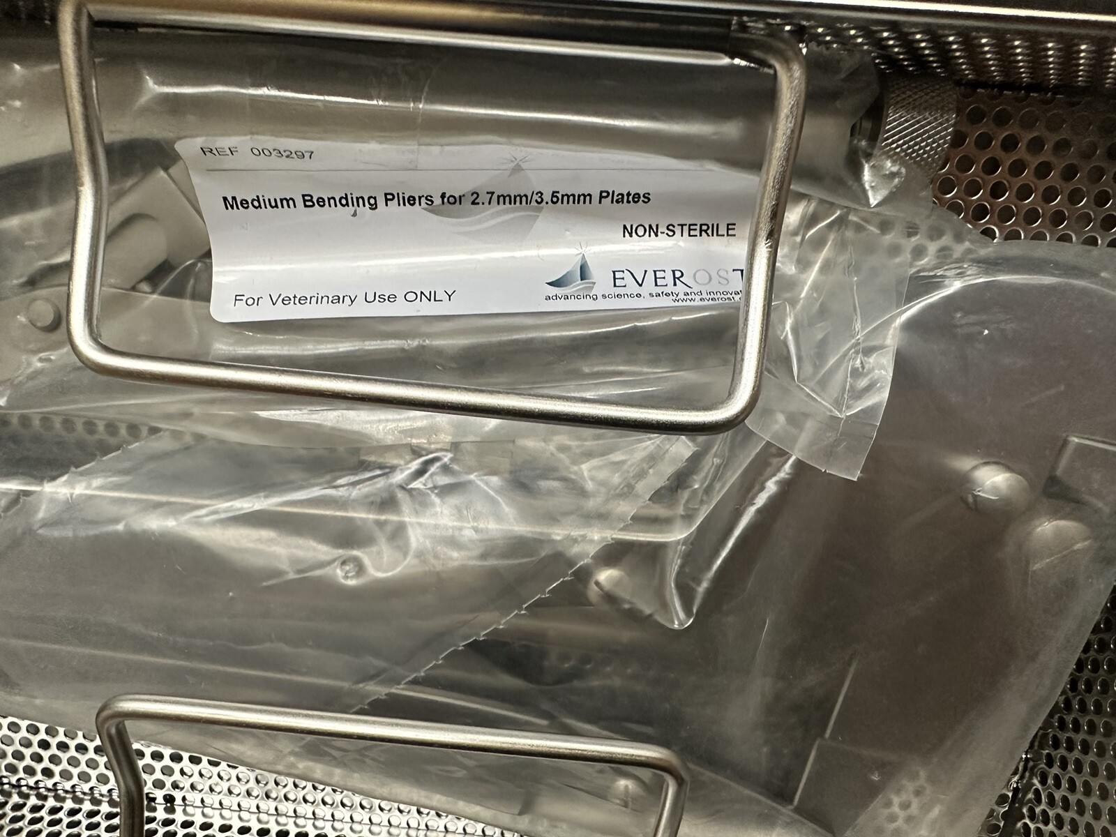 Everost Medium and Large Bending Pliers in V. Mueller CD0-4C Sterilization Case