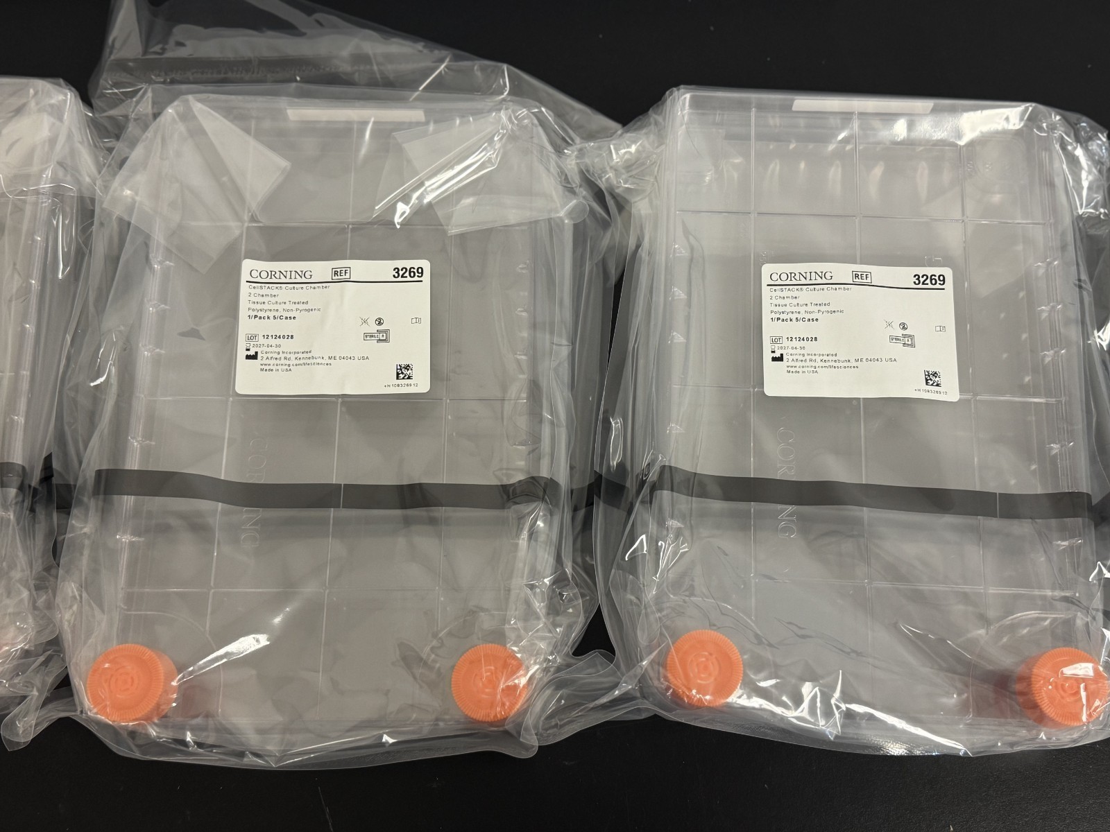 CORNING 3269 CellSTACK – 2 Chamber with Vent Caps SET OF 4, STERILE, UNEXPIRED