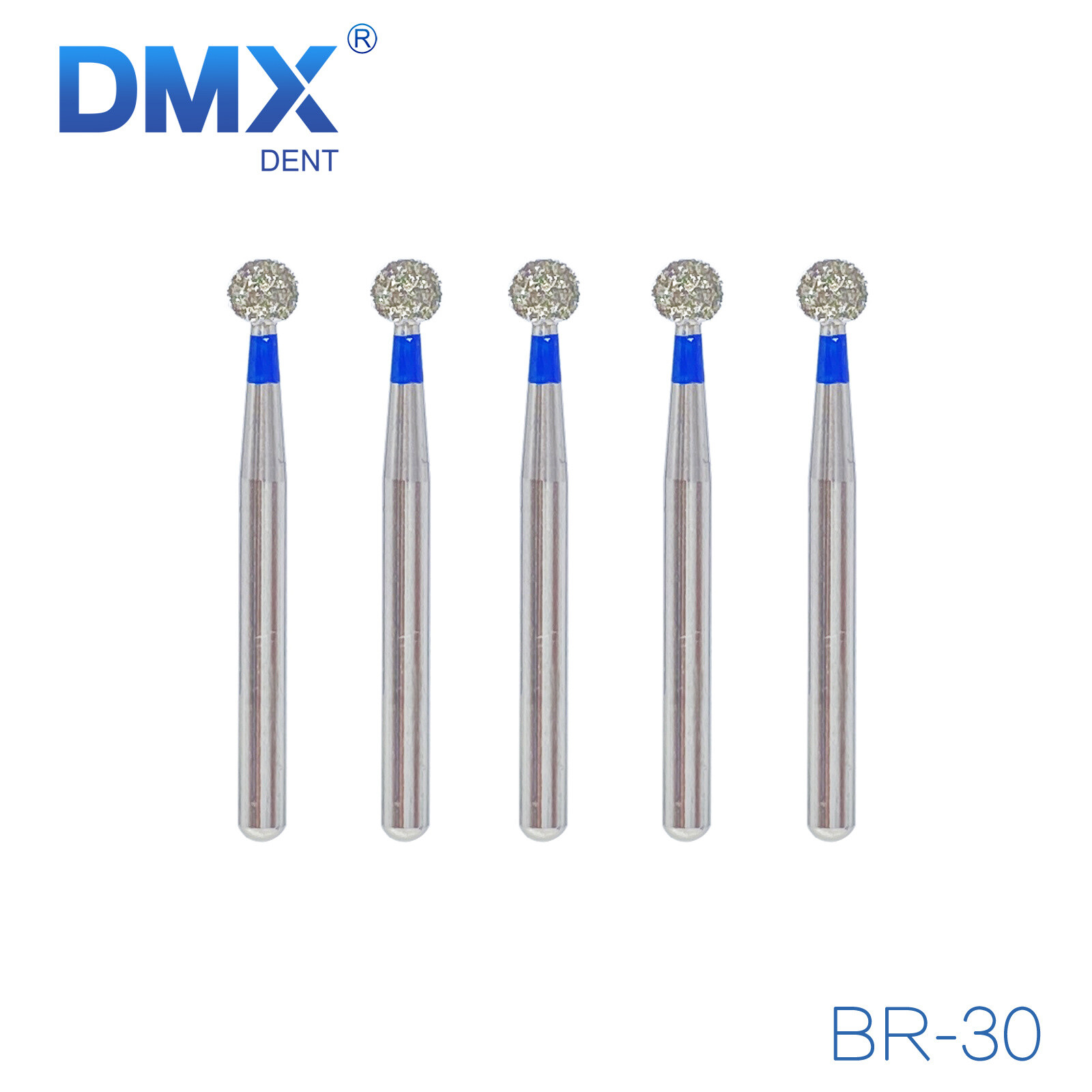 5Pcs/Box Dental Diamond Burs for High Speed Handpiece FG1.6mm BR ball Round