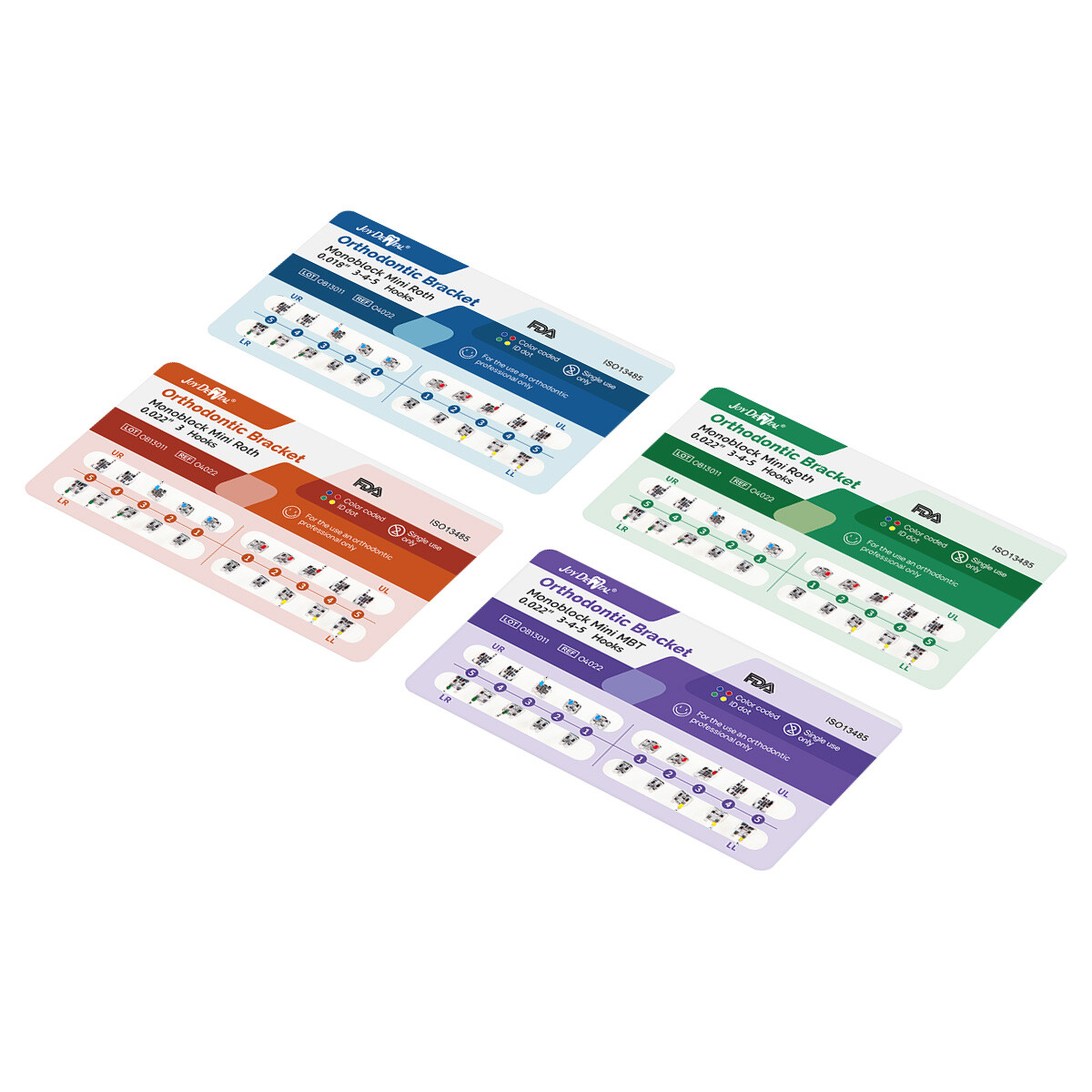 Brackets De Ortodoncia Dental Monoblock Mini Roth/MBT 018/022 Ganchos 345