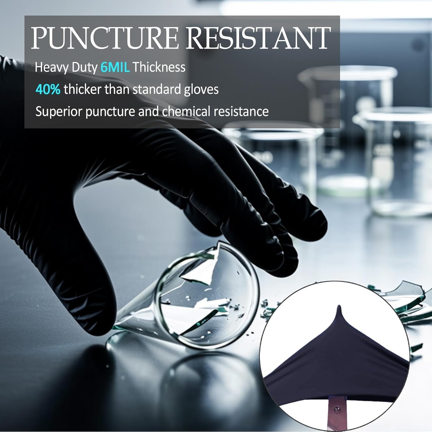Black Disposable Nitrile Gloves, 6Mil 100 Pcs Food Safe Cooking Gloves Latex …