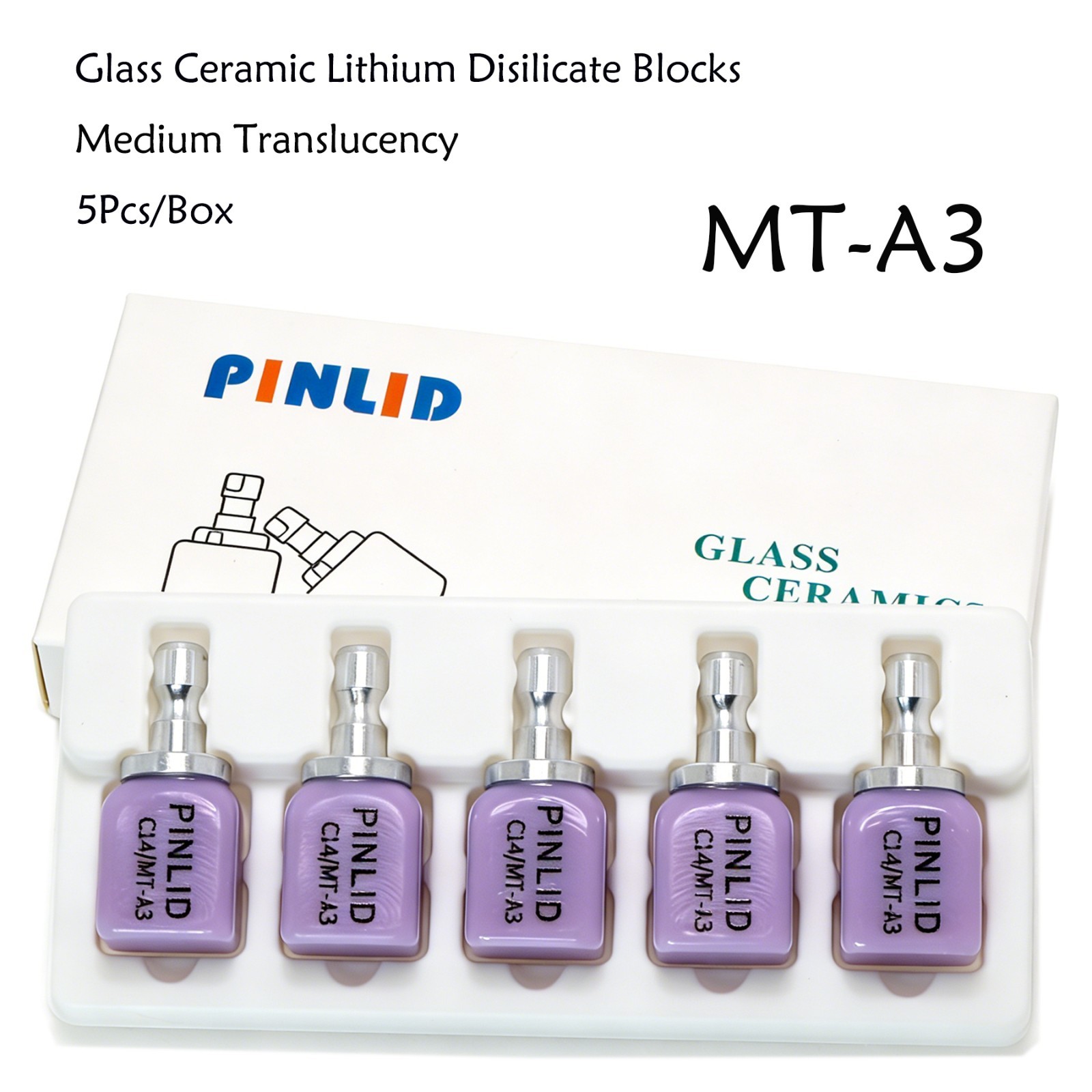 C14 MT Dental Emax Lithium Disilicate Glass Ceramic (LS2) CAD CAM Milling Blocks