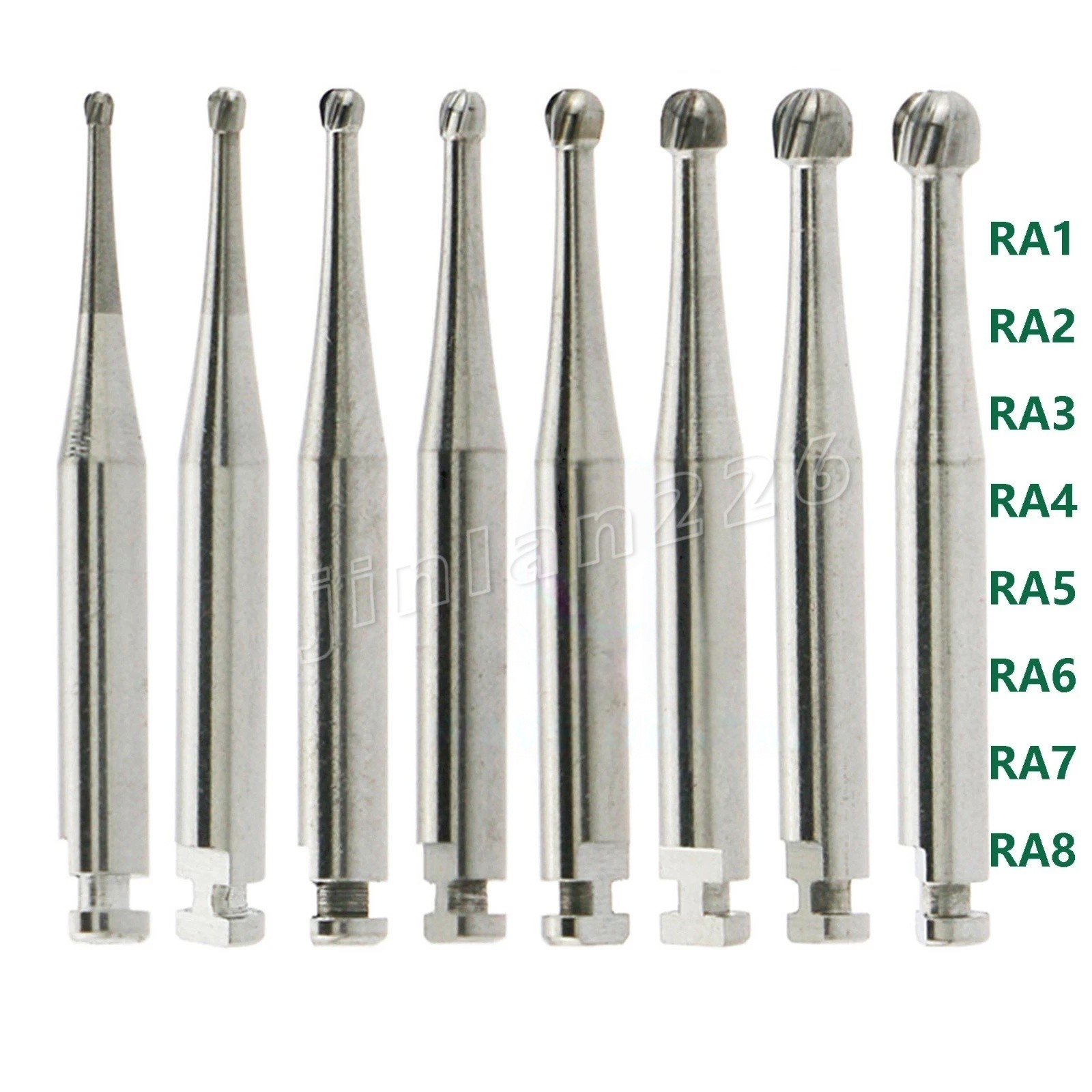 Dental RA Round Carbide Bur for Slow Speed Latch Type RA 1# – 8# Burs 5 Pcs/Box