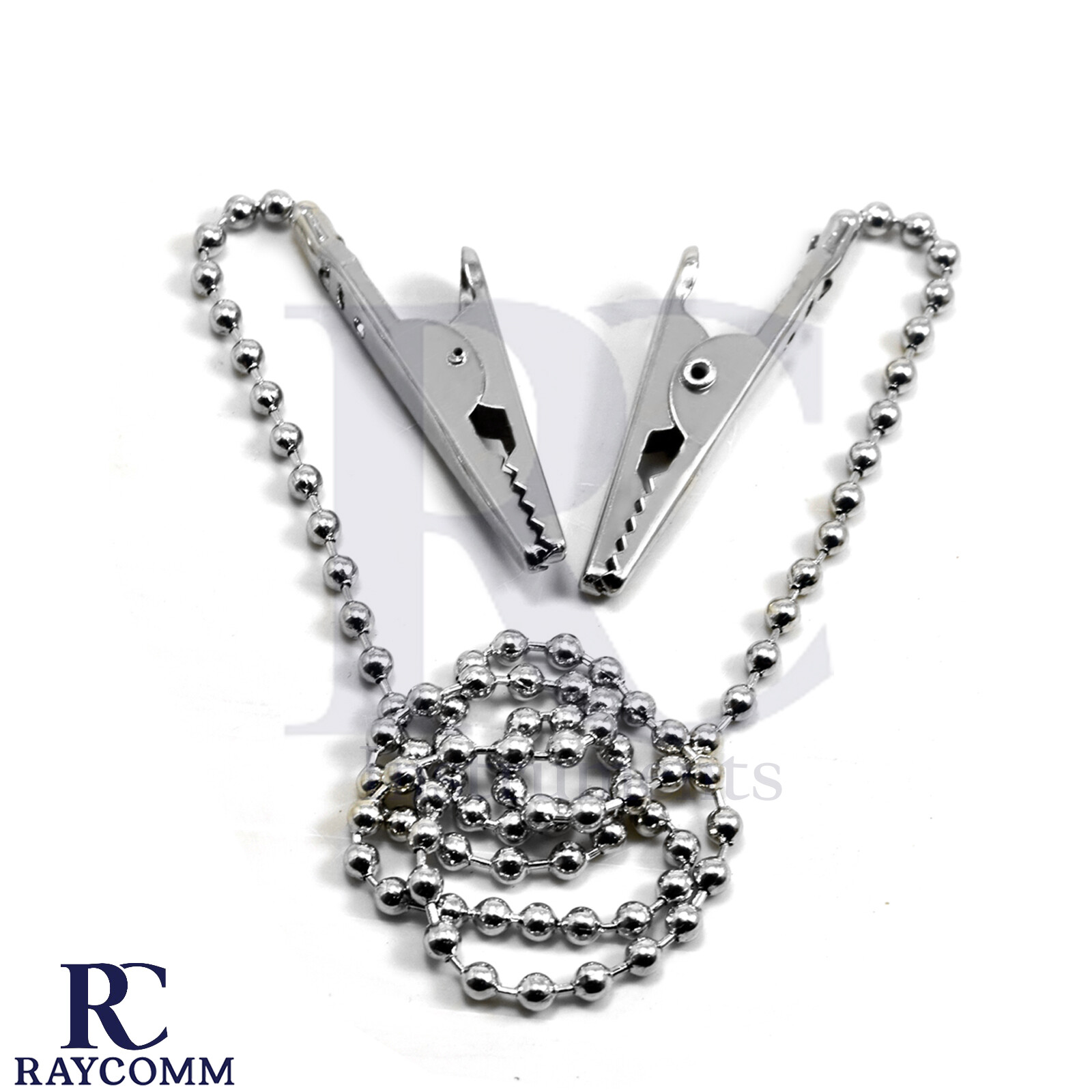 Dental Bib Clips Metal Ball Chain Napkin Holder Flexible Chain Crocodile Clip CE