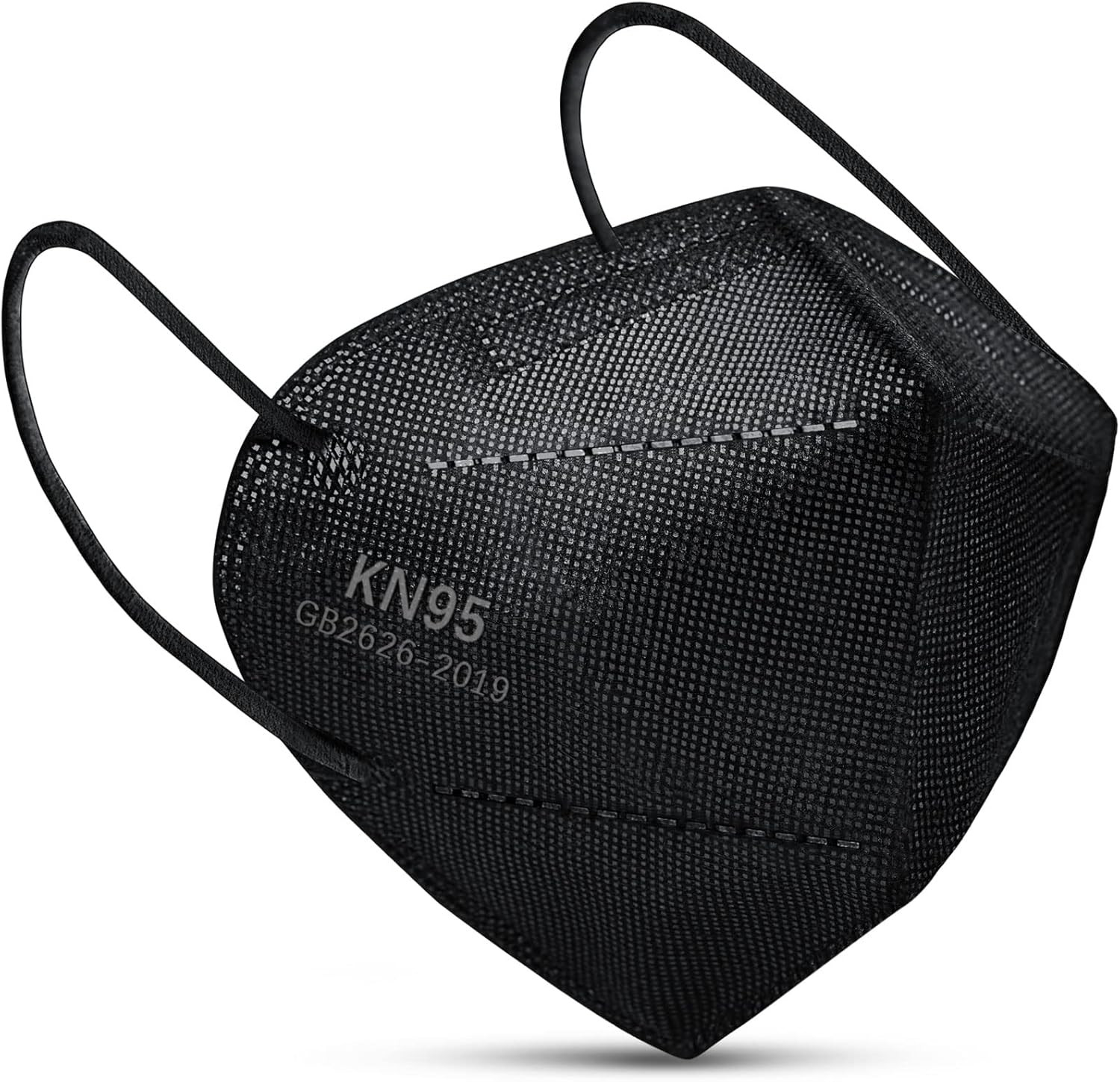 Boncare KN95 Face Masks 50 Pack, Black, 5-Layer Disposable Face Masks, Breathabl