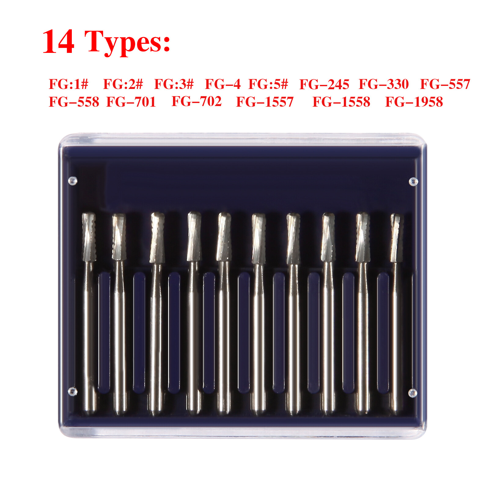 10-100pcs Dental FG Carbide Tungsten Steel Drills Burs for High Speed Handpiece