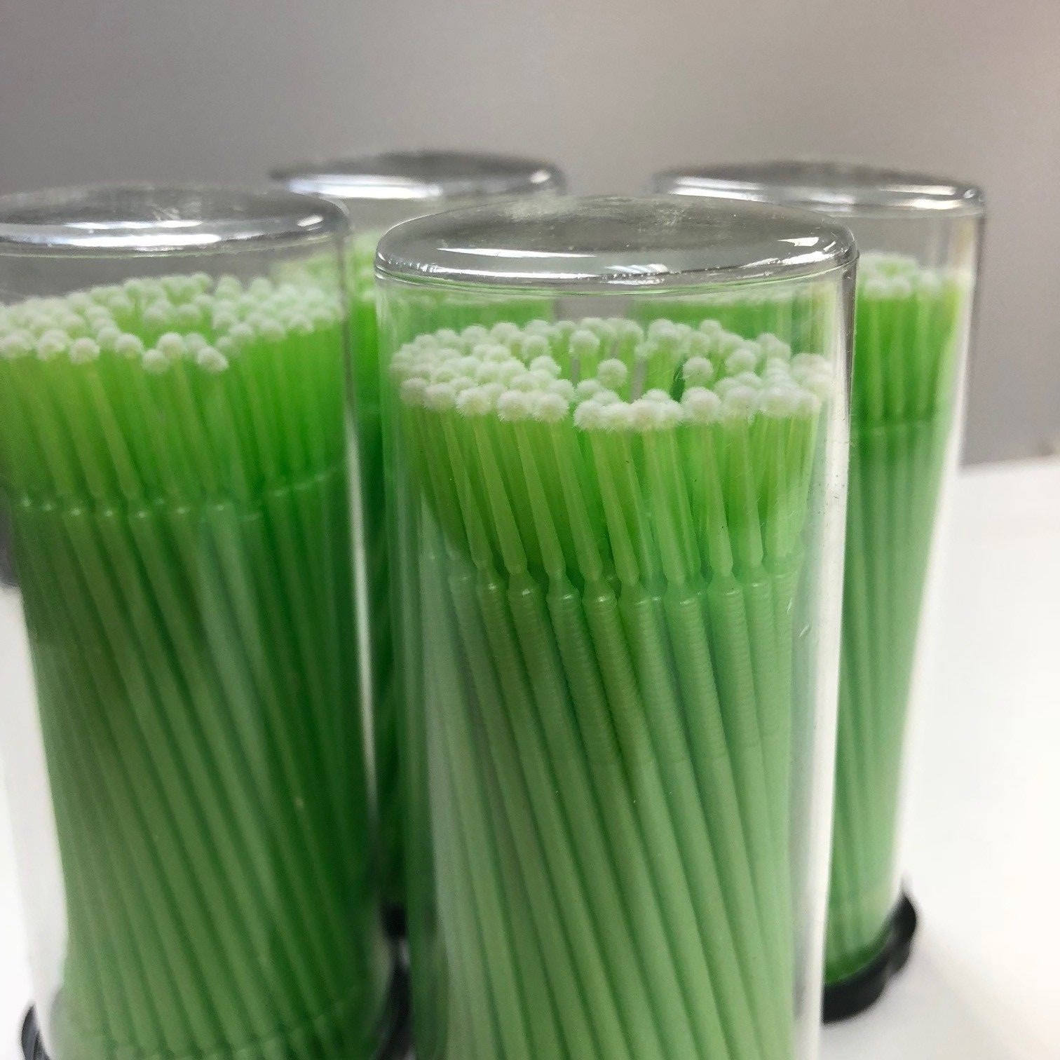 800 (8 Kegs) Green Micro Brush Eye Lash Tools, Regular Tips, Eyelash Disposable