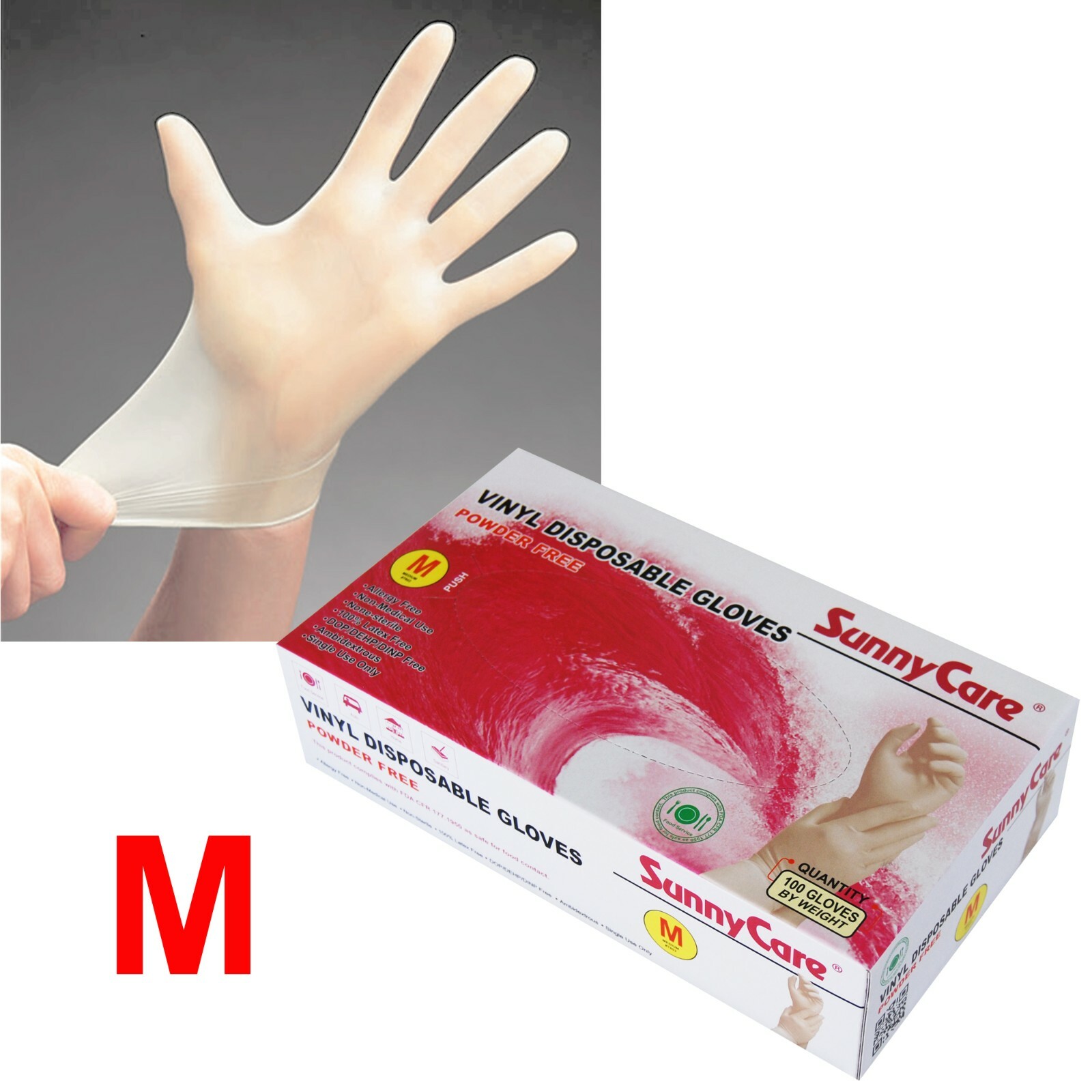 1000pcs Vinyl Gloves Powder Free (Latex Nitrile Free)🔥[DISCOUNTS] 🔥 Medium