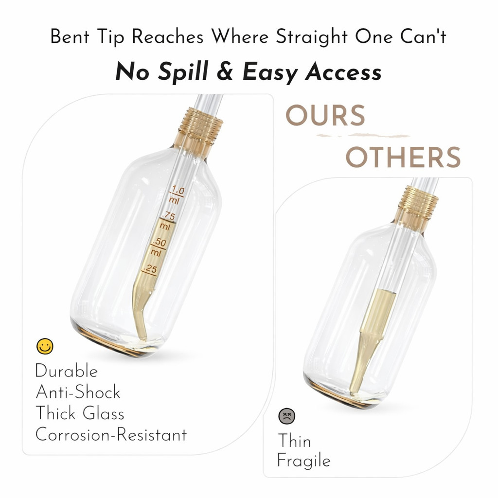 4 Pcs Glass Eye Dropper Round Tip Measured Medicine Droppers Calibrated 1 ml