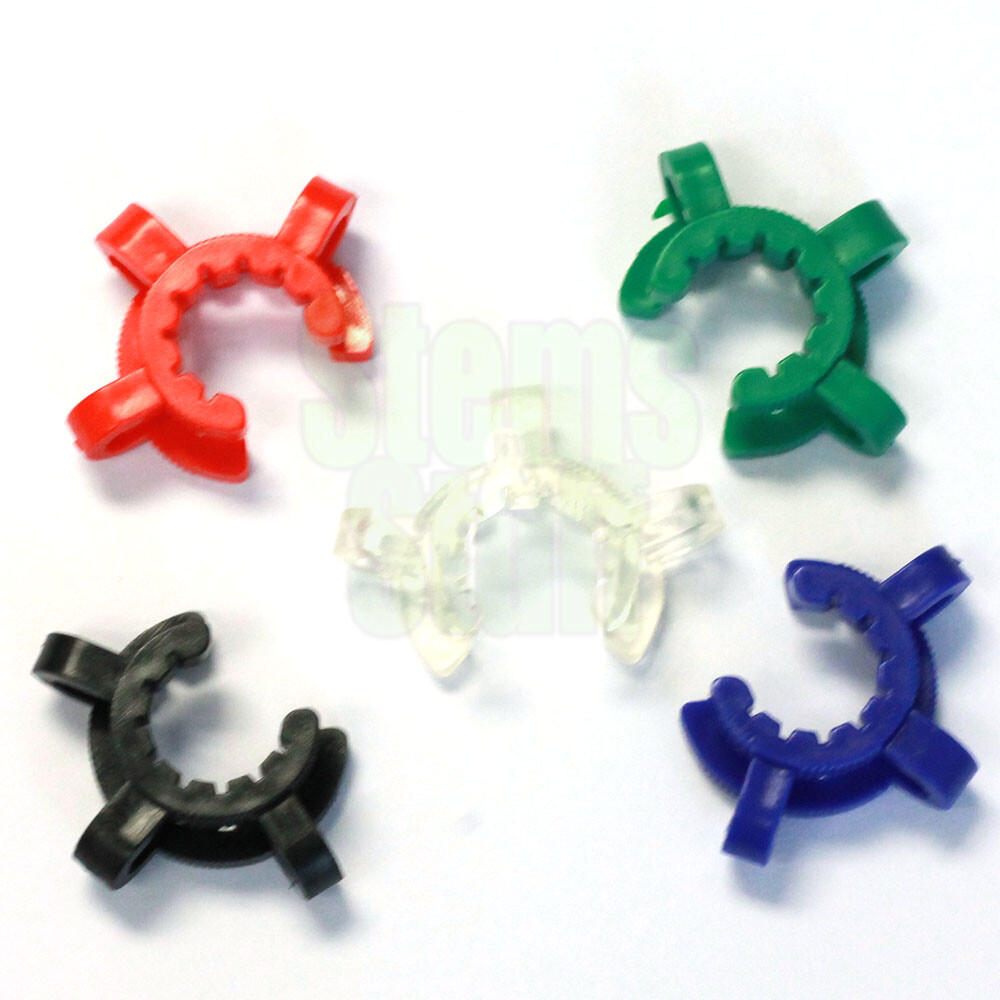 Scientific Lab Glass Keck Clip Assorted Colors 5 Pack Fits 14mm 18mm Fittings