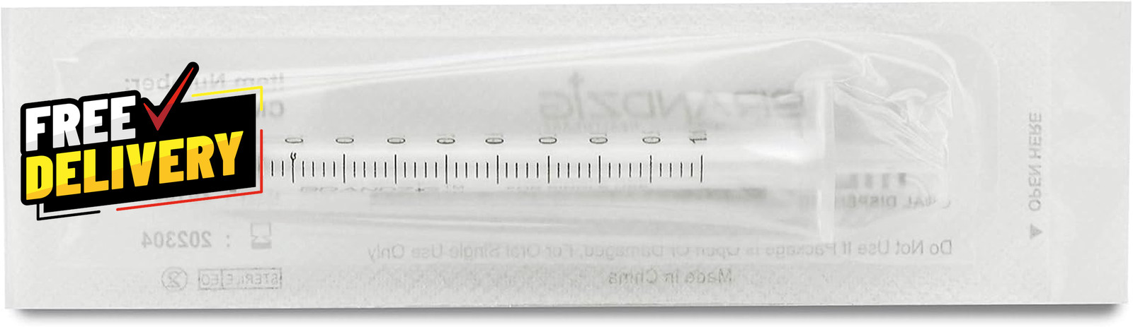 1Ml Oral Syringe 100 Pack Luer Slip Tip No Nedle Sterile Individually Blist…