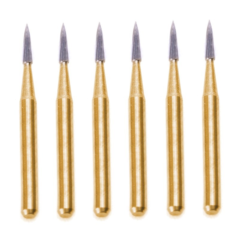 10pc FG7901 Dental Tungsten Carbide Gold Burs Polishing For High Speed Handpiece