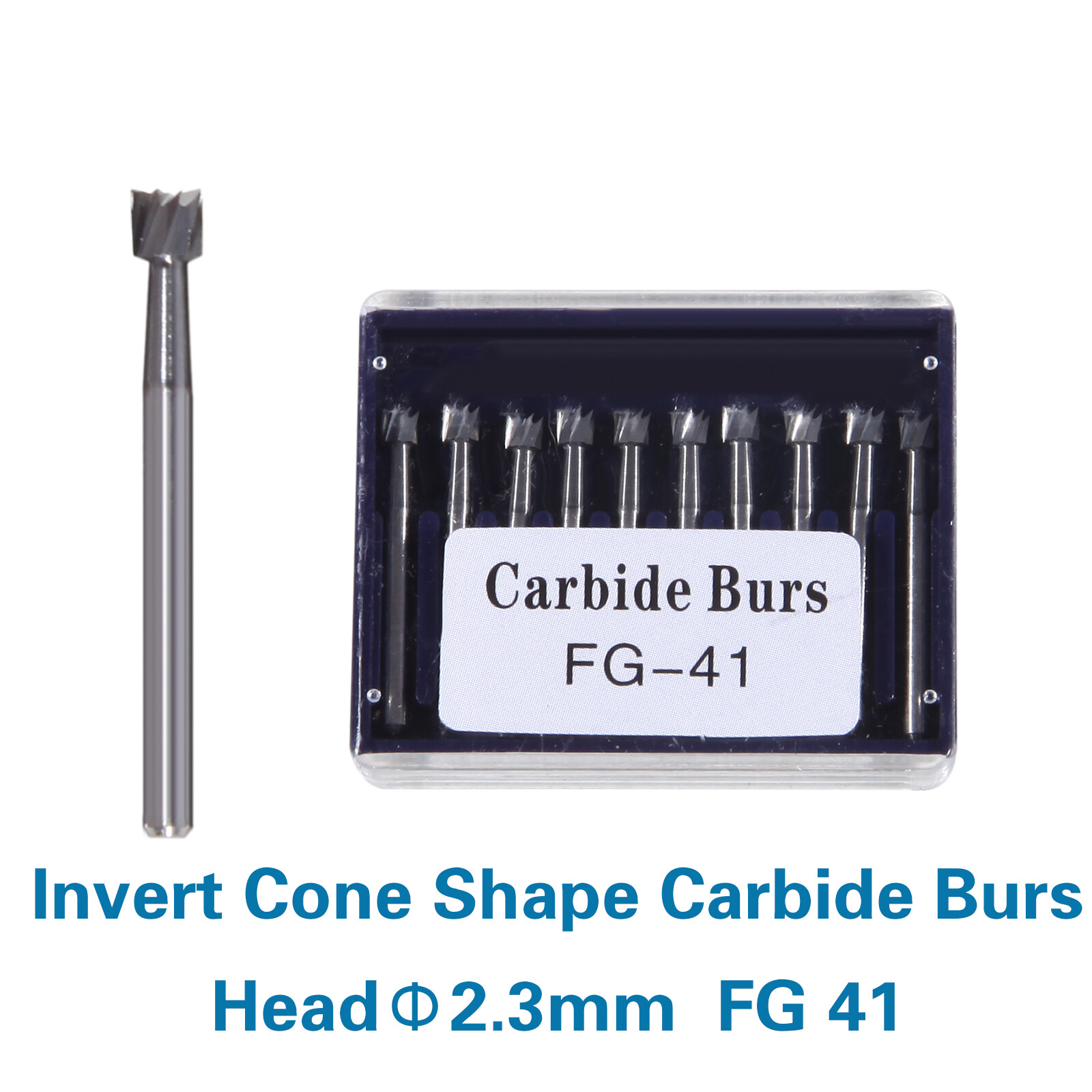Dental Tungsten Carbide Bur FG Inverted Cone Burs FG-41 For High Speed Handpiece