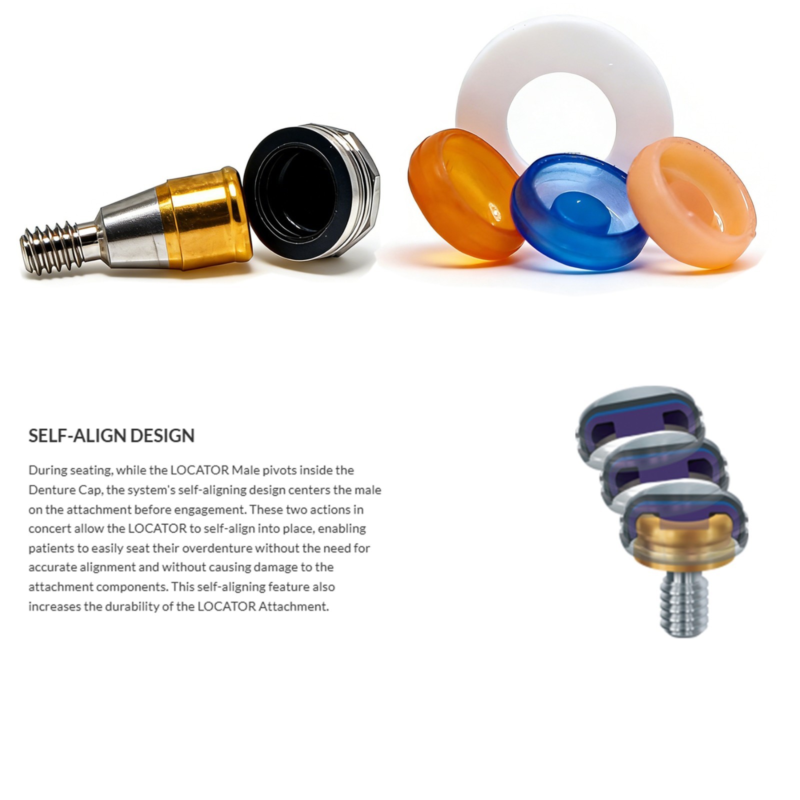 US Locator Extended Standard Range Inserts Retention cap For zest overdenture