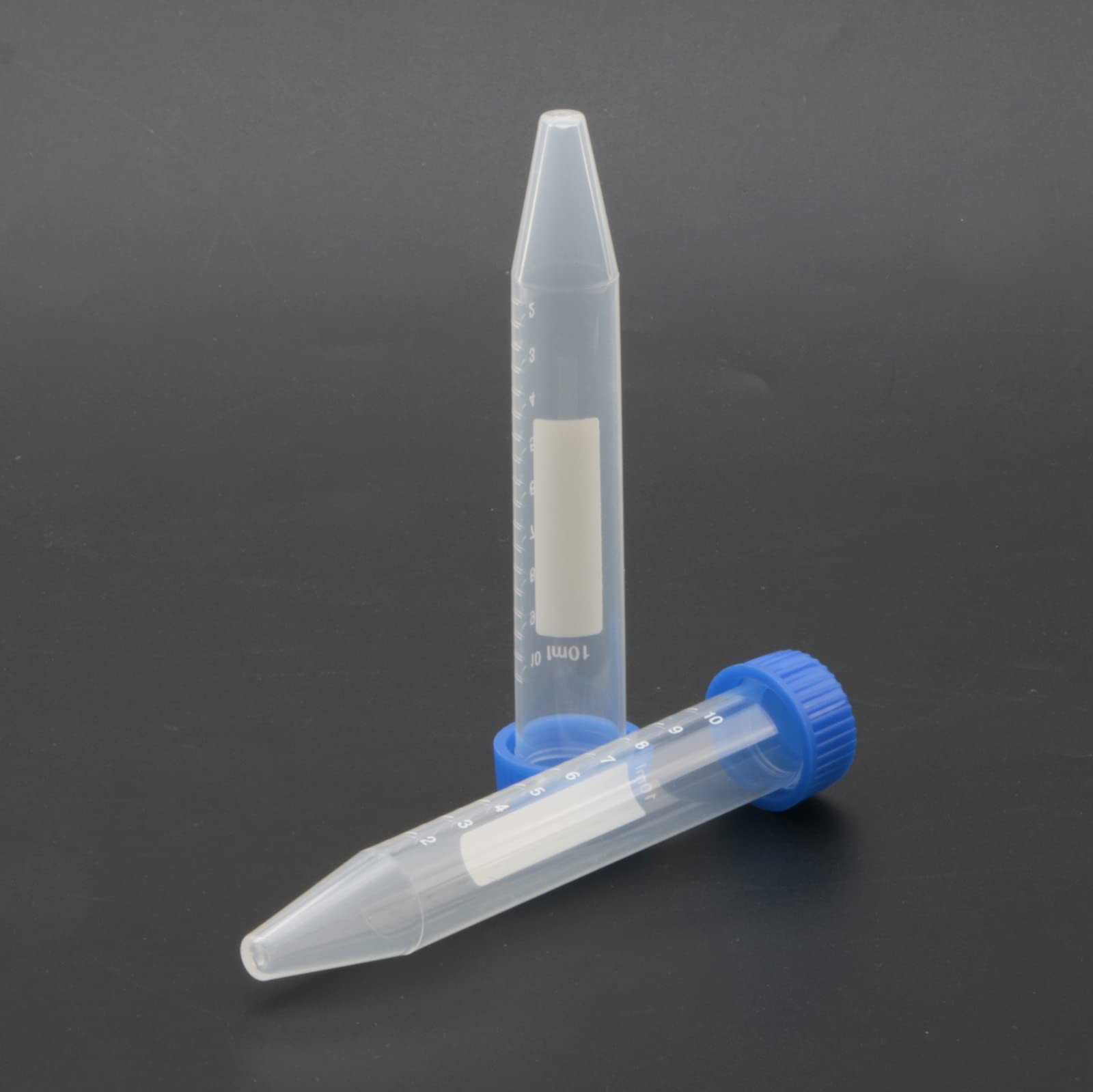 20-Pack 10ml Conical Centrifuge Tube with Blue Screw Cap Clear Graduation