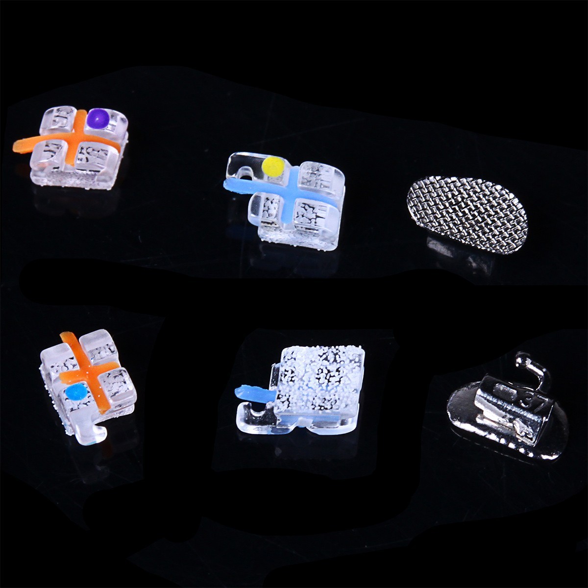 AZDENT Dental Orthodontic Sapphire Clear Bracket Mini ROTH/MBT.022 Hooks 345